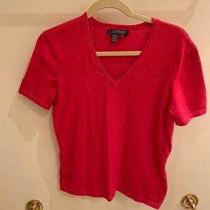 Ralph Lauren deep pink v neck